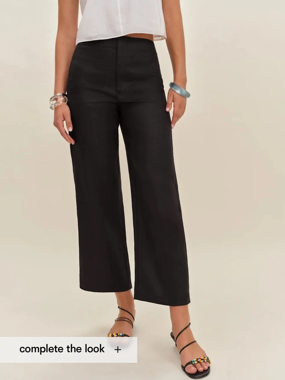 Reformation Black linen Wide Leg Pants